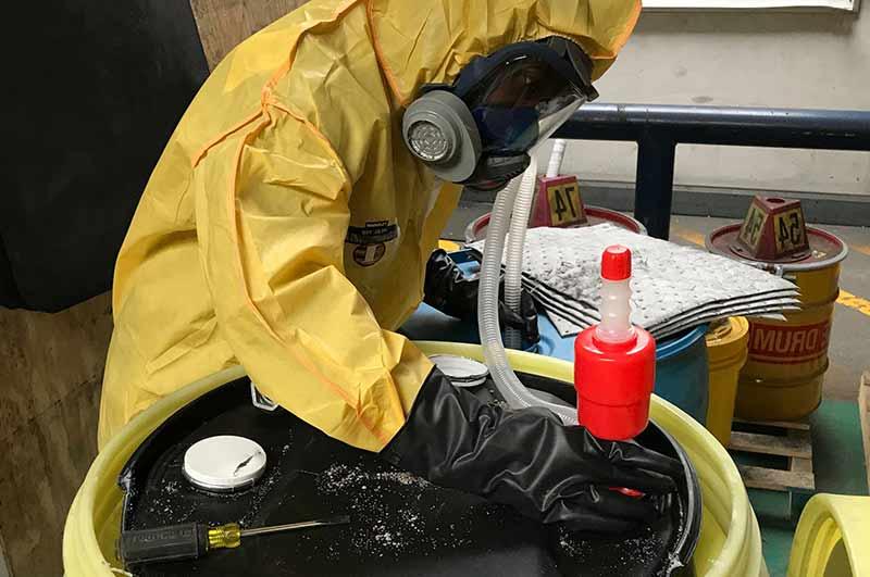 Chemical Transfer from Leaking Damaged Drum into DOT Approved Container