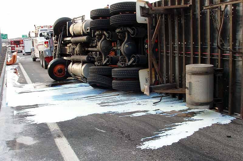 Overturned Tractor Trailer Spill